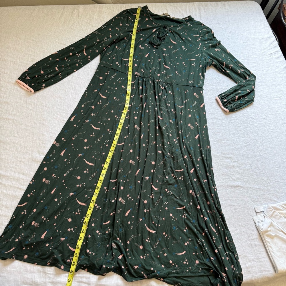 Boden Chatsworth Flora Midi Star Flora Jersey Midi Dress Cosmic Shooting Stars - Picture 11 of 13